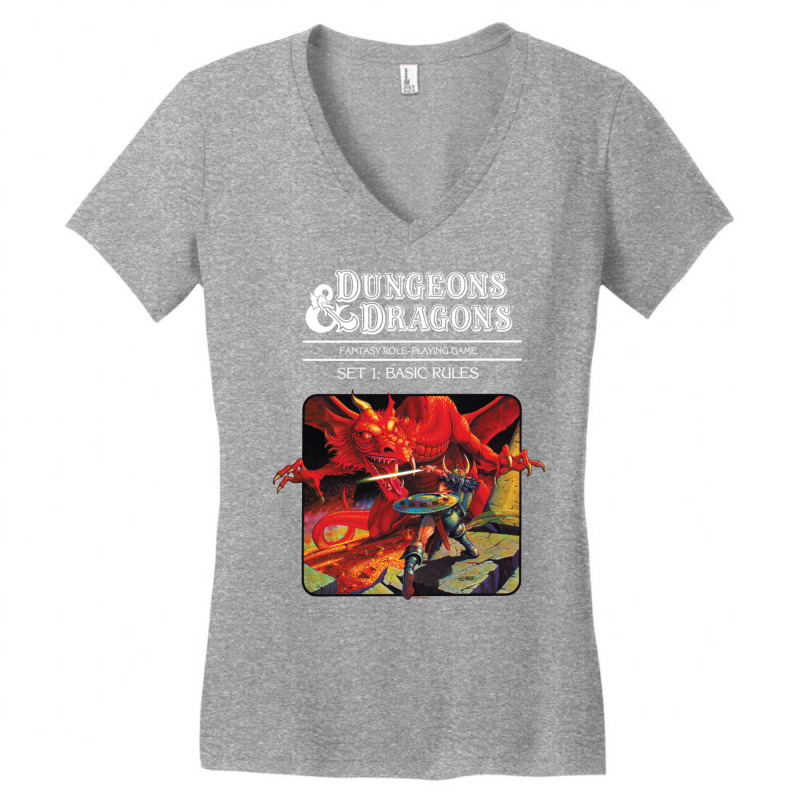 Dungeons & Dragons Vintage Basic Rules Cover Long Women's V-Neck T-Shirt by imelde | Artistshot