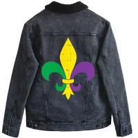 Jester Har Pocket Mardi Gras Party Parade Carnival Unisex Sherpa-lined Denim Jacket | Artistshot