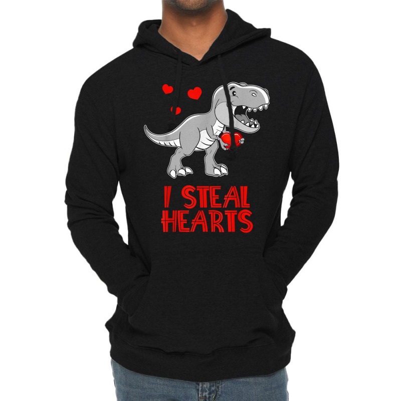 I Steal Hearts Dinosaur Valentines Day For Baby Bo Lightweight Hoodie | Artistshot