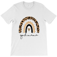 Godmother Rainbow Leopard Lover Proud New Godmothe T-shirt | Artistshot