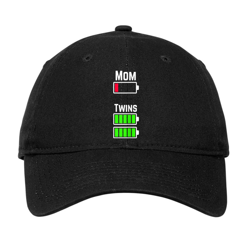 Womens Tired Twin Mom Low Battery Charge T Shirt Adjustable Cap | Artistshot