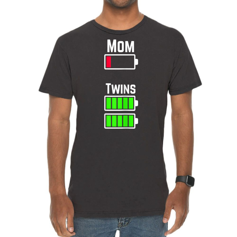 Womens Tired Twin Mom Low Battery Charge T Shirt Vintage T-shirt | Artistshot