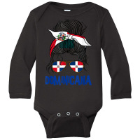 Dominicana For Girl Dominican Flag For Women Domin Long Sleeve Baby Bodysuit | Artistshot