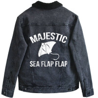 Hilarious Majestic Sea Flap Flap Stingray T Shirt Unisex Sherpa-lined Denim Jacket | Artistshot