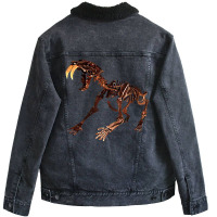 Smilodon. Saber Tooth Cat. Pleistocene   Pocket Em Unisex Sherpa-lined Denim Jacket | Artistshot