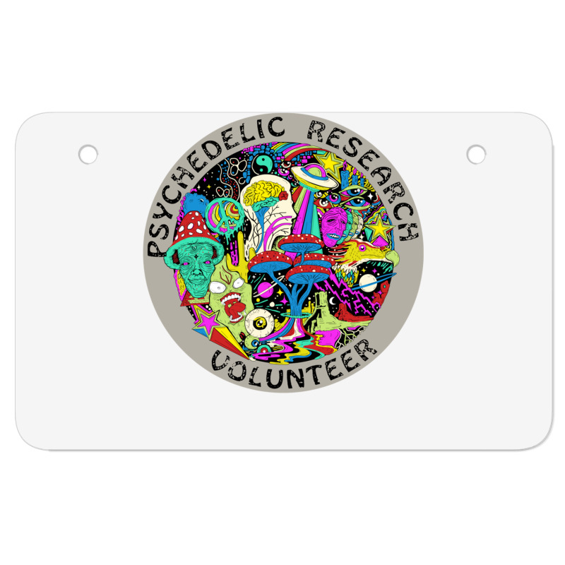 Psychedelic Mushroom Trip Gift   Psychedelic Resea Atv License Plate | Artistshot