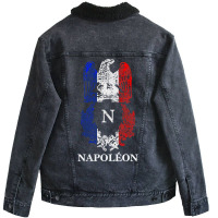 Napoleon Bonaparte Eagle Emblem Insignia French Fl Unisex Sherpa-lined Denim Jacket | Artistshot