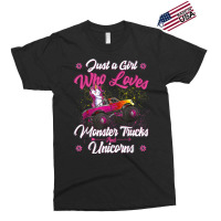 Just A Girl Who Loves Monster Trucks And Unicorns Exclusive T-shirt | Artistshot