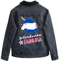 Salvadoran Flag El Salvador Unicornio T Shirt Unisex Sherpa-lined Denim Jacket | Artistshot