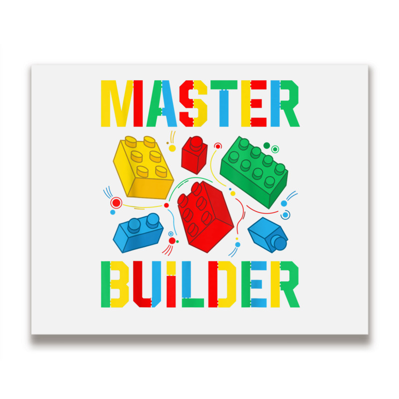 Master Builder Kids Building Blocks Brick Toy Mast Metal Print Horizontal | Artistshot