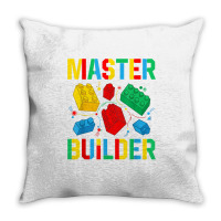 Master Builder Kids Building Blocks Brick Toy Mast Throw Pillow | Artistshot