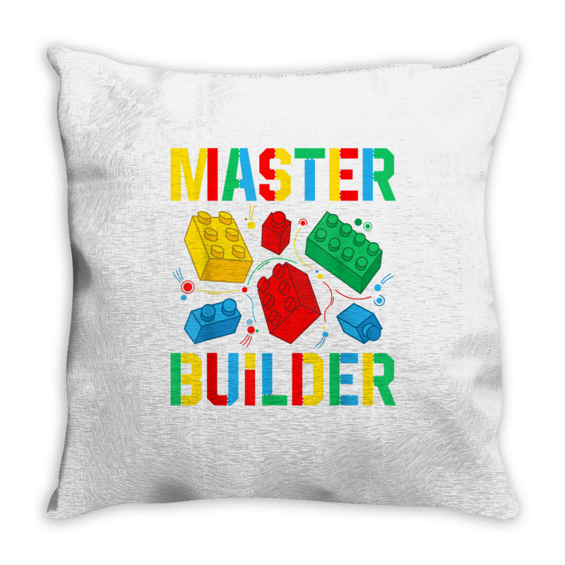 Master Builder Kids Building Blocks Brick Toy Mast Throw Pillow | Artistshot