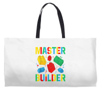 Master Builder Kids Building Blocks Brick Toy Mast Weekender Totes | Artistshot