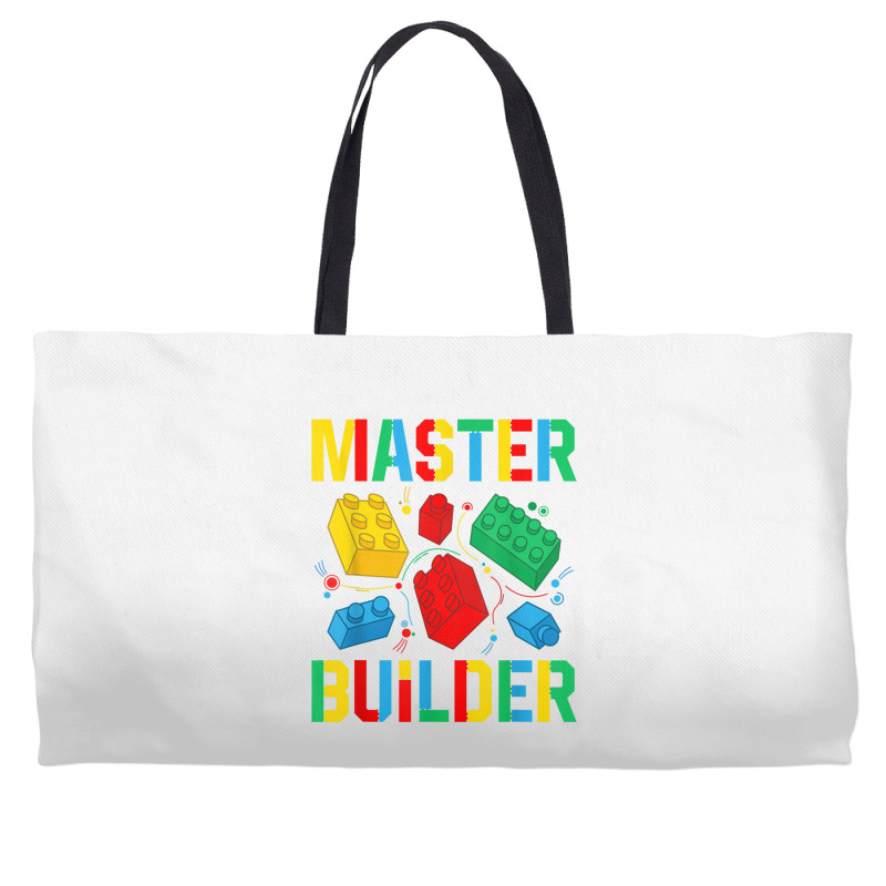 Master Builder Kids Building Blocks Brick Toy Mast Weekender Totes | Artistshot