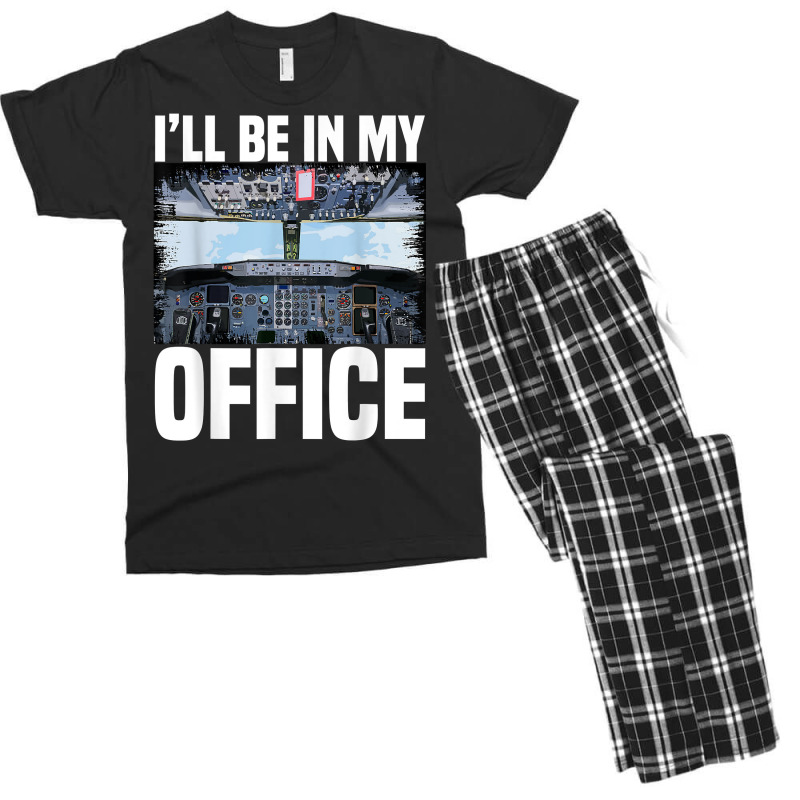 Mens Funny Airplane Pilot I'll Be In My Office Air Men's T-shirt Pajama Set | Artistshot