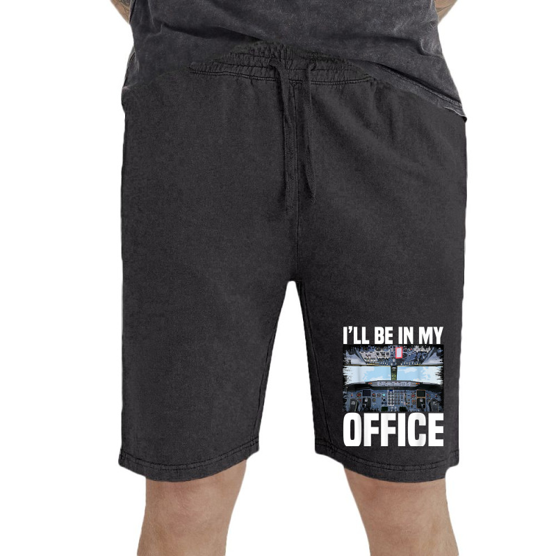 Mens Funny Airplane Pilot I'll Be In My Office Air Vintage Short | Artistshot