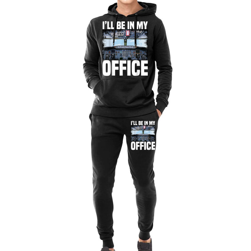 Mens Funny Airplane Pilot I'll Be In My Office Air Hoodie & Jogger Set | Artistshot