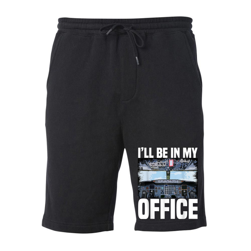 Mens Funny Airplane Pilot I'll Be In My Office Air Fleece Short | Artistshot