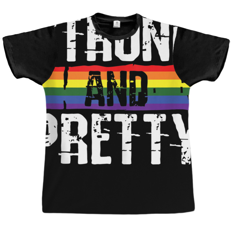 Strong And Pretty Gay Pride Gym Lifting Workout Lg Graphic T-shirt | Artistshot