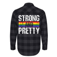 Strong And Pretty Gay Pride Gym Lifting Workout Lg Flannel Shirt | Artistshot