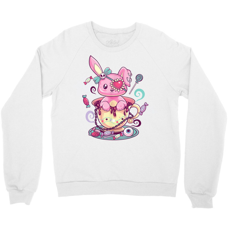 Kawaii Pastel Goth Cute Creepy Rabbit Menhera Occu Crewneck Sweatshirt | Artistshot