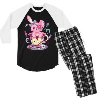 Kawaii Pastel Goth Cute Creepy Rabbit Menhera Occu Men's 3/4 Sleeve Pajama Set | Artistshot