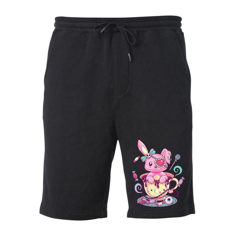 Kawaii Pastel Goth Cute Creepy Rabbit Menhera Occu Fleece Short | Artistshot