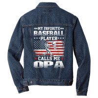 Mens My Favorite Baseball Player Calls Me Opa Shir Men Denim Jacket | Artistshot