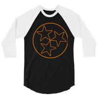 Tennesse State Flag Outline Stars Football Fan Kno 3/4 Sleeve Shirt | Artistshot