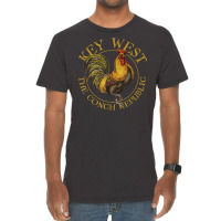 Key West Florida Vintage Rooster Design Souvenir T Vintage T-shirt | Artistshot