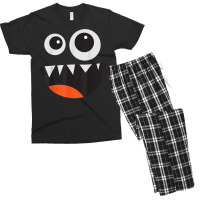 Men's Women's Cute Monster Face Costume Halloween Men's T-shirt Pajama Set | Artistshot