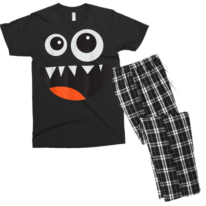 Men's Women's Cute Monster Face Costume Halloween Men's T-shirt Pajama Set | Artistshot