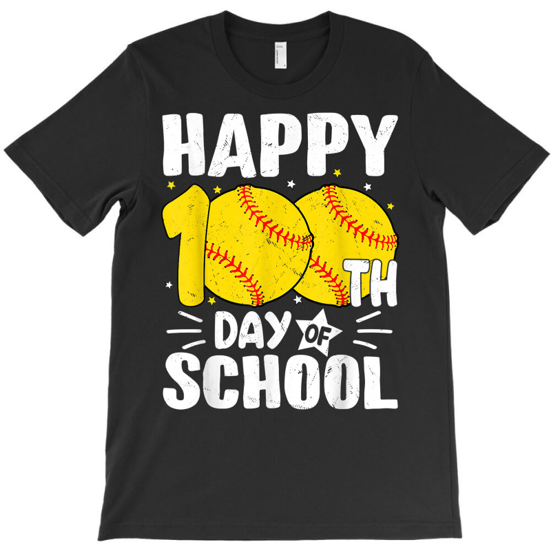 Softball Happy 100th Day Of School Tshirt Kids Tea T-shirt | Artistshot