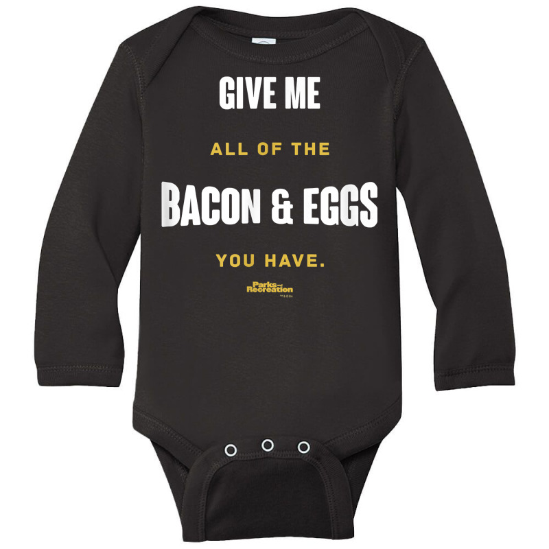 Parks And Recreation Bacon And Eggs Ron Swanson T Long Sleeve Baby Bodysuit by catricegar | Artistshot