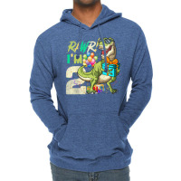 Kids Rawr I'm 2 Second Rex 2nd Birthday Dinosaur 2 Lightweight Hoodie | Artistshot