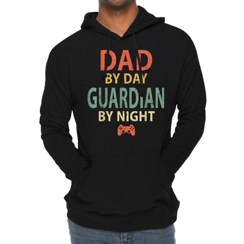 Mens Gamer Dad Shirt. Dad By Day Guardian By Night Lightweight Hoodie | Artistshot