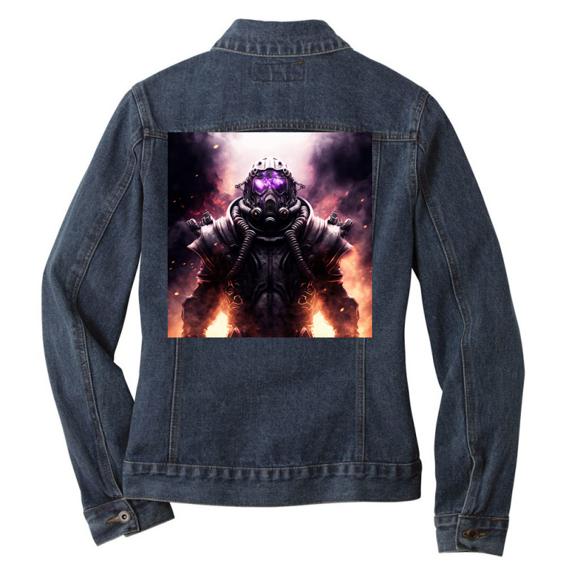 Scary Robots Xi Ladies Denim Jacket by TheDol | Artistshot