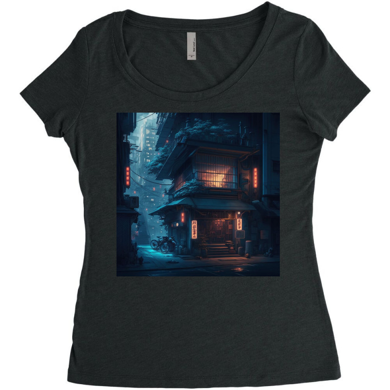 Night Street Women's Triblend Scoop T-shirt by TheDol | Artistshot