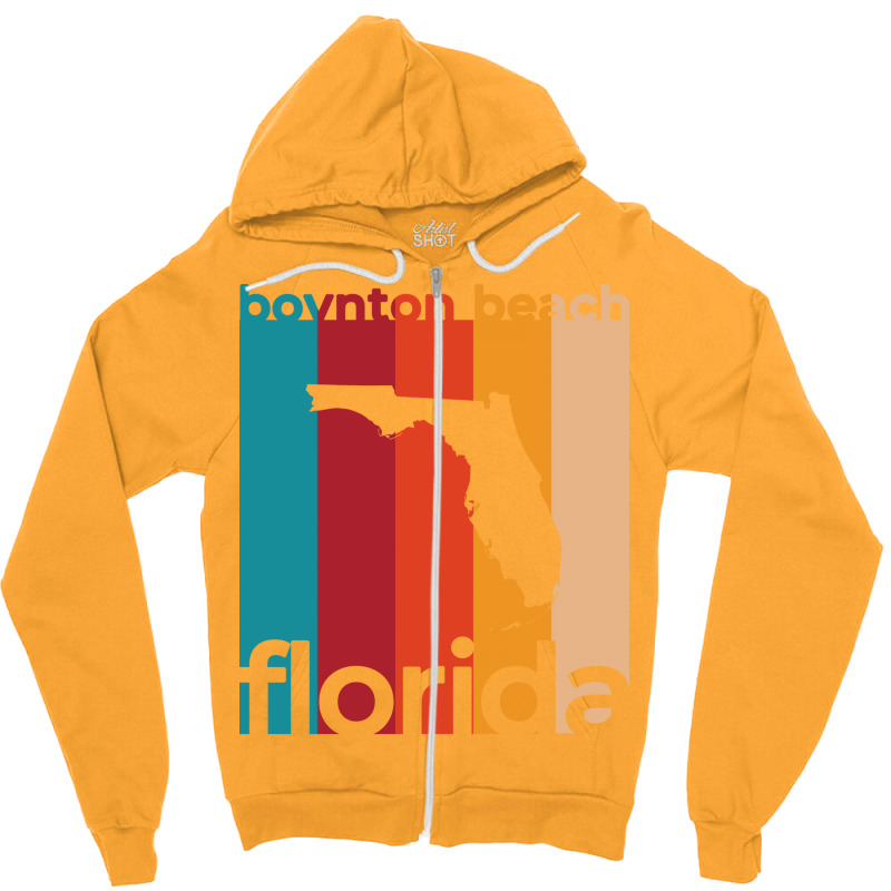 Boynton Beach Florida Retro Trending Zipper Hoodie | Artistshot