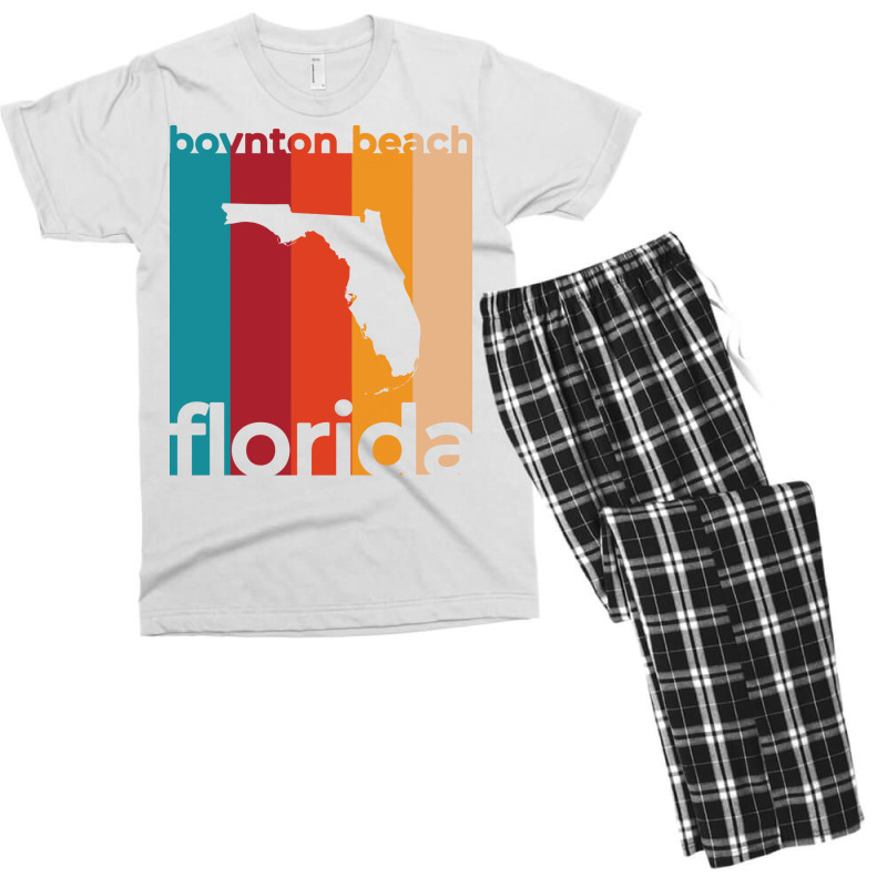 Boynton Beach Florida Retro Trending Men's T-shirt Pajama Set | Artistshot