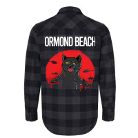 Funny Black Cat Ormond Beach Blue (1) Flannel Shirt | Artistshot