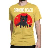 Funny Black Cat Ormond Beach Blue (1) Classic T-shirt | Artistshot