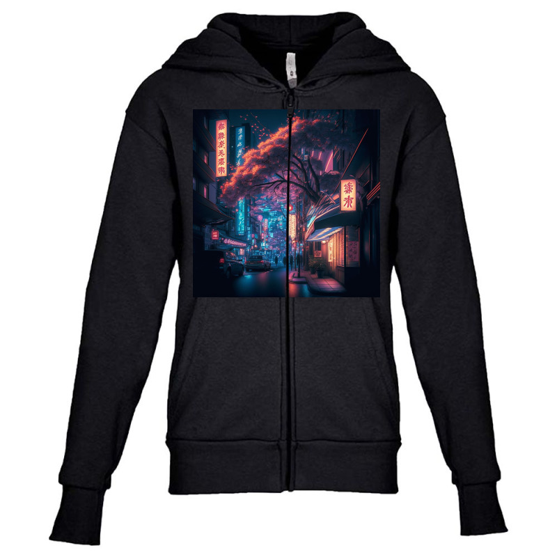 Neon City Images Youth Zipper Hoodie by TheDol | Artistshot