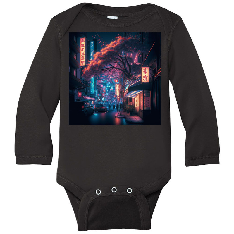 Neon City Images Long Sleeve Baby Bodysuit by TheDol | Artistshot