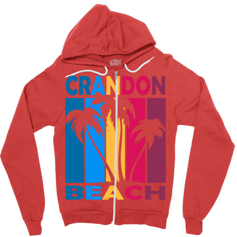 Crandon Beach Miami Florida Hipster Zipper Hoodie | Artistshot