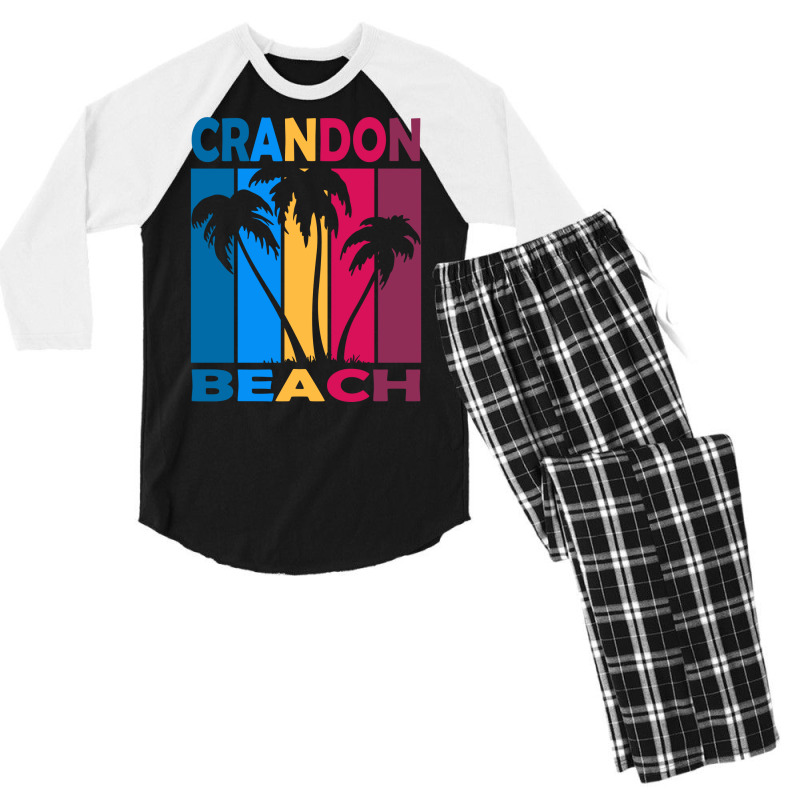 Crandon Beach Miami Florida Hipster Men's 3/4 Sleeve Pajama Set | Artistshot