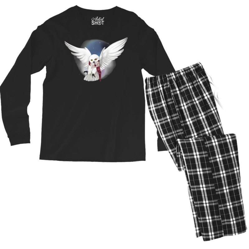 Snowy White Owl 49 Men's Long Sleeve Pajama Set by riolomehanl | Artistshot