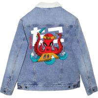 Sushi Chef Japanese Octopus Kraken Funny Gift T Sh Unisex Sherpa-lined Denim Jacket | Artistshot