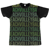 Green Text Beach Volleyball Vintage Graphic T-shirt | Artistshot