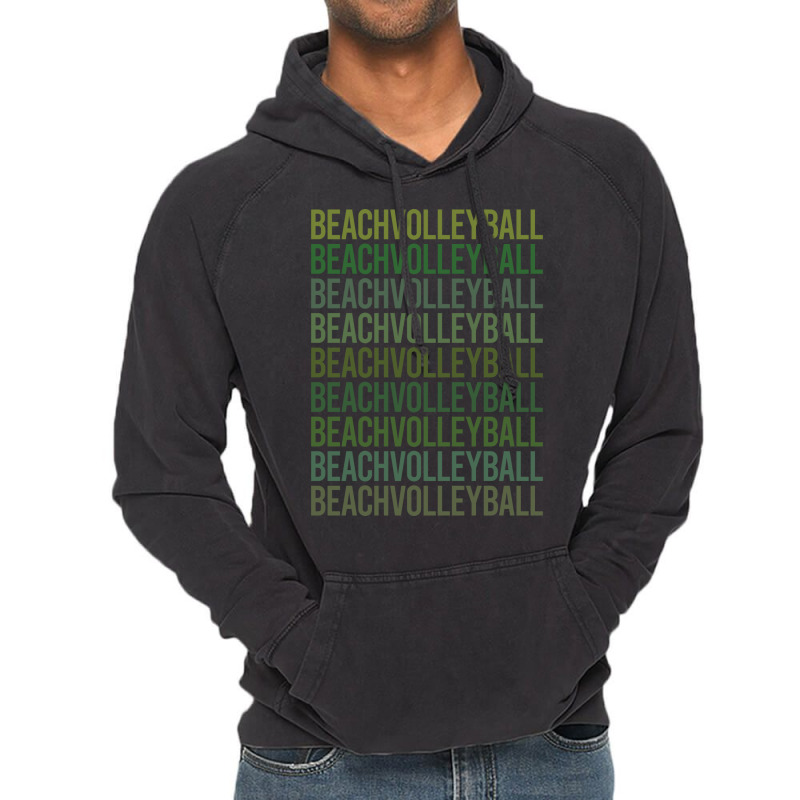 Green Text Beach Volleyball Vintage Vintage Hoodie | Artistshot